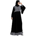 Dual colored Designer abaya- Black-White Dual colored Designer abaya- Black-White